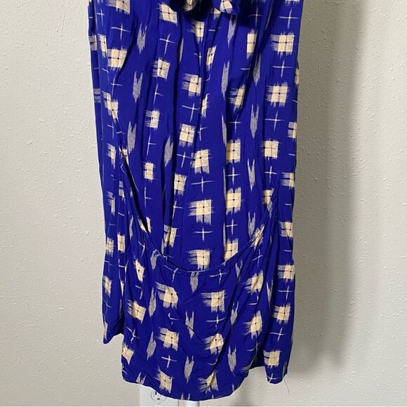 Anthroplogie Holding Horses Blue Abstract Tunic Top W/ Pockets Women's Size M - Picture 12 of 16